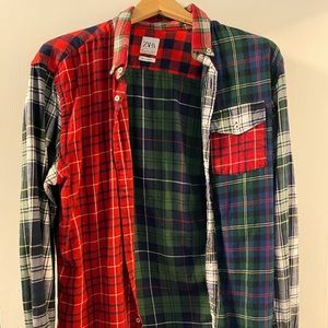 Zara multi pattern plaid button down